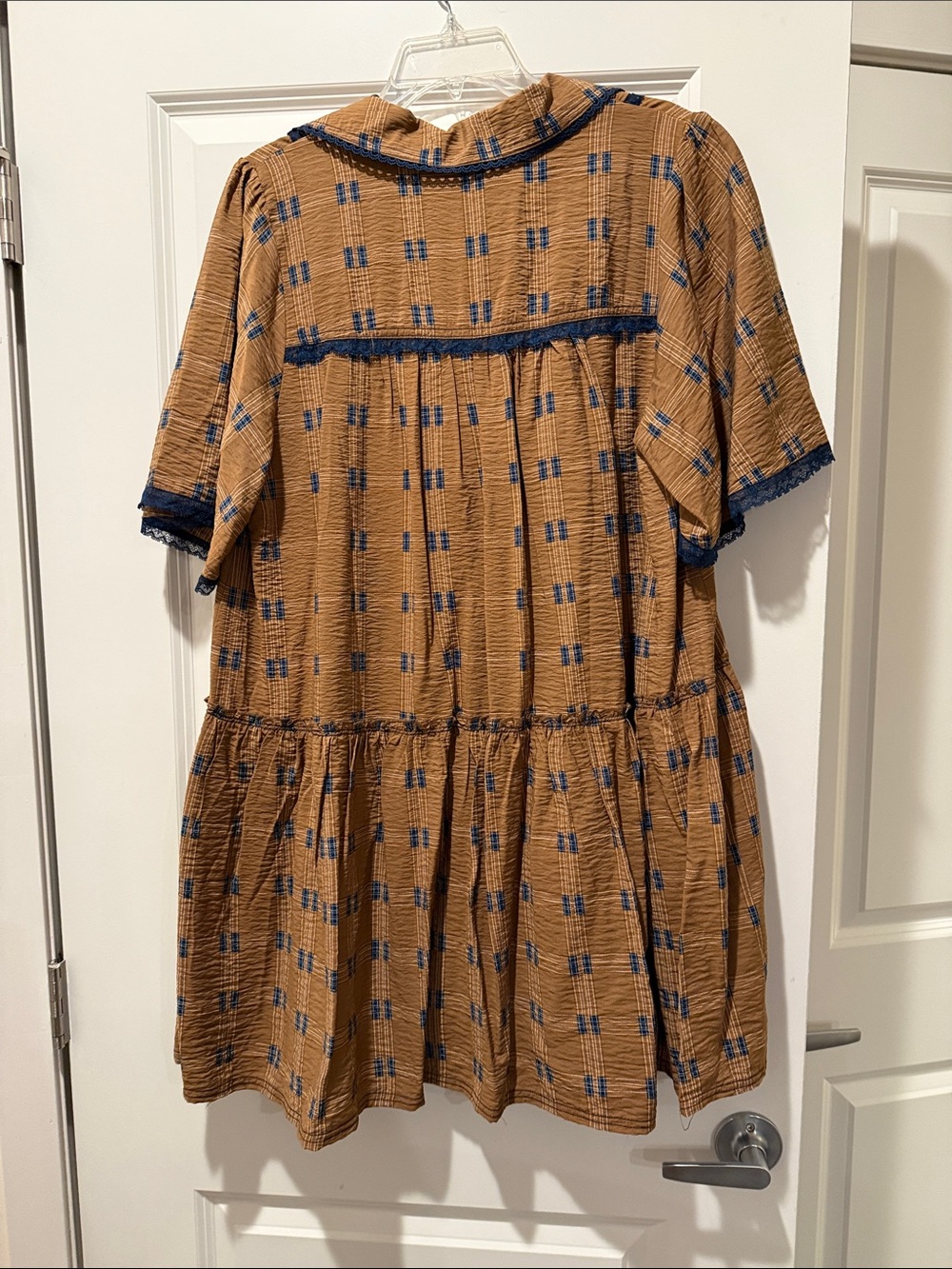 Pilcro Tan Dress with Navy Accents - Picture 2 of 4